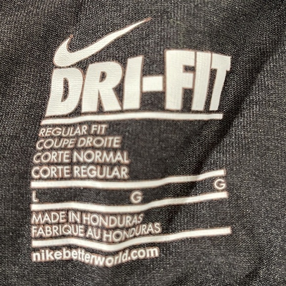 NIKE Dri-fit Athletic V-Neck Crewneck Short Sleeve T-Shirt Size Large - Picture 3 of 3
